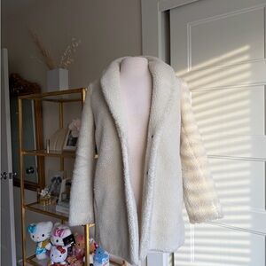 J Crew Cozy White Sherpa Jacket